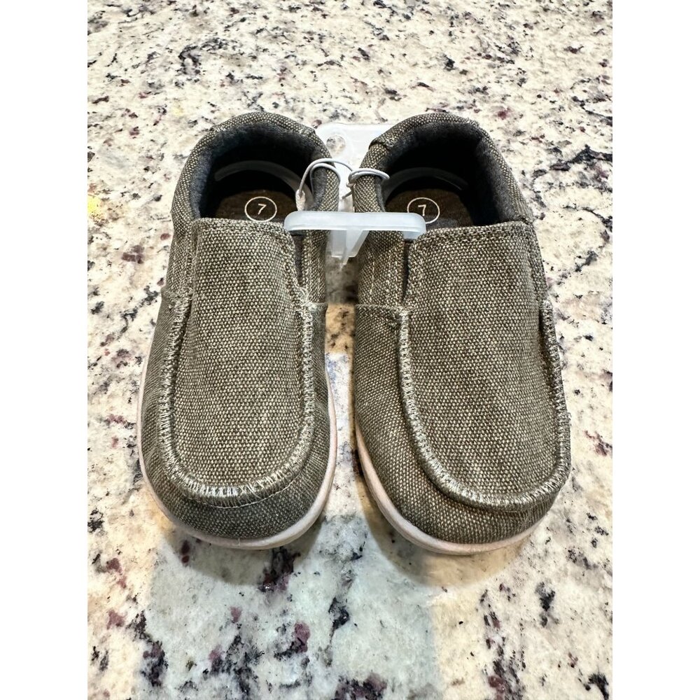 New: Grayish/Olive Green Cat &‎ Jack Slip-On Sneakers size 7 (Toddler)